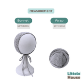 Baby Wool Knitted Wrap and Bonnet SR090 | NB | Light Grey